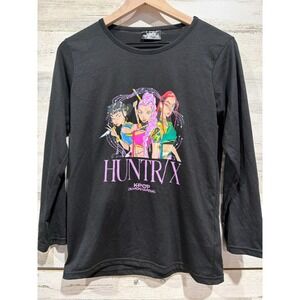 Netflix K-Pop Demon Hunters Shirt Girls 13/14 Black‎ Huntr/x Anime Tee EUC